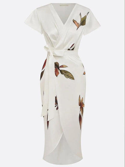 Floral Wrap Midi Dress