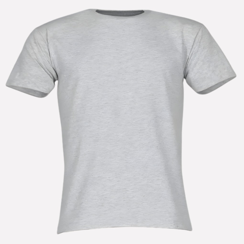 Crew Neck T Shirt - Gray-Flecked