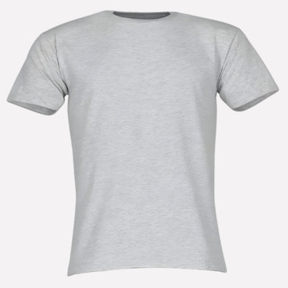 Crew Neck T Shirt - Gray-Flecked