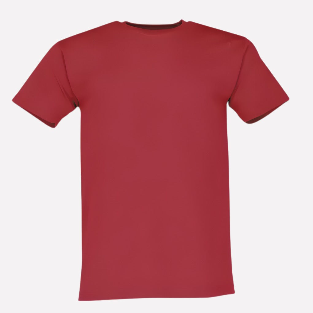 Crew Neck T Shirt - Dark Red