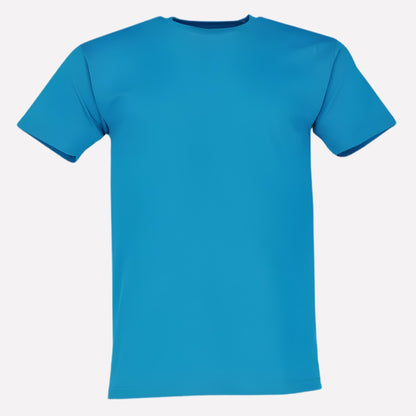 Crew Neck T Shirt - Azure Blue