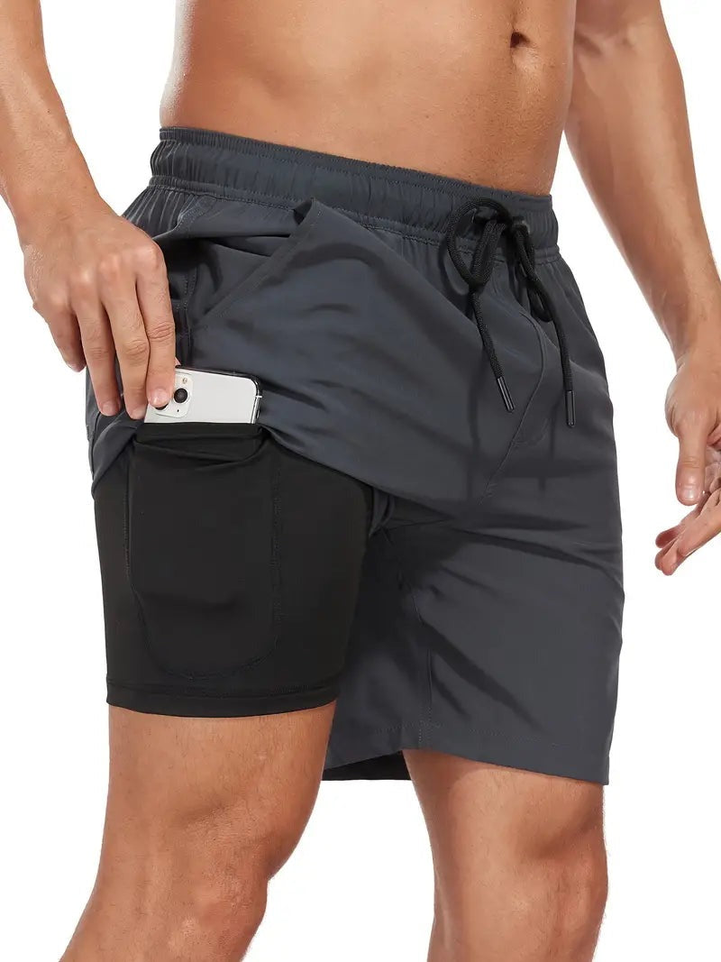 Quick Dry Swim Trunks - Dark Gray