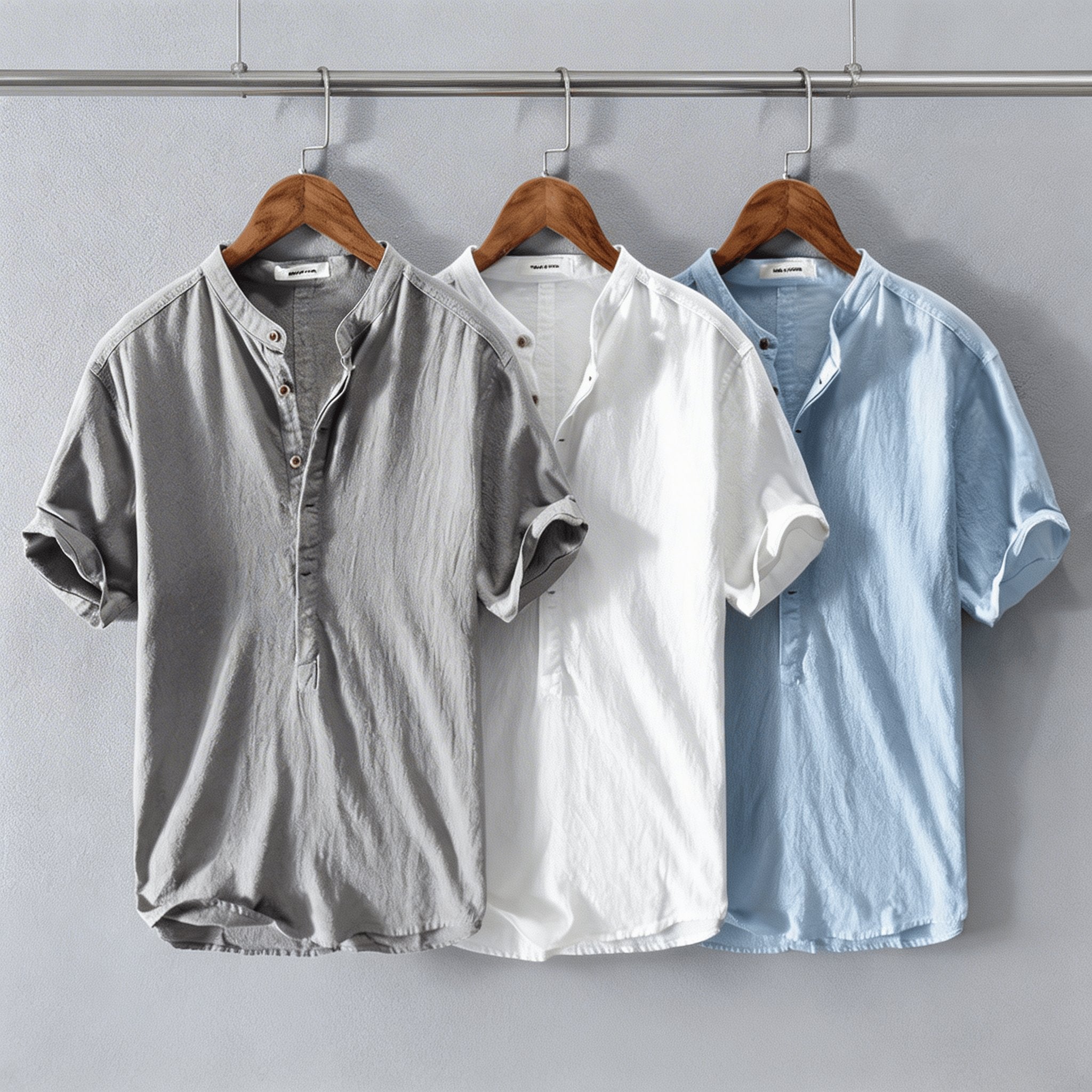 Men's Short Sleeve Henley Shirt