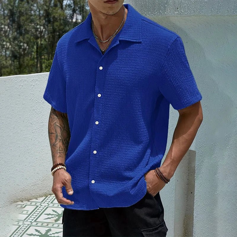 Men's Short-Sleeve Shirt - Blue
