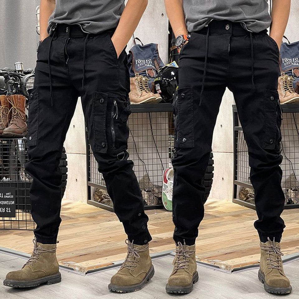 Men's Slim Cargo Joggers - Black