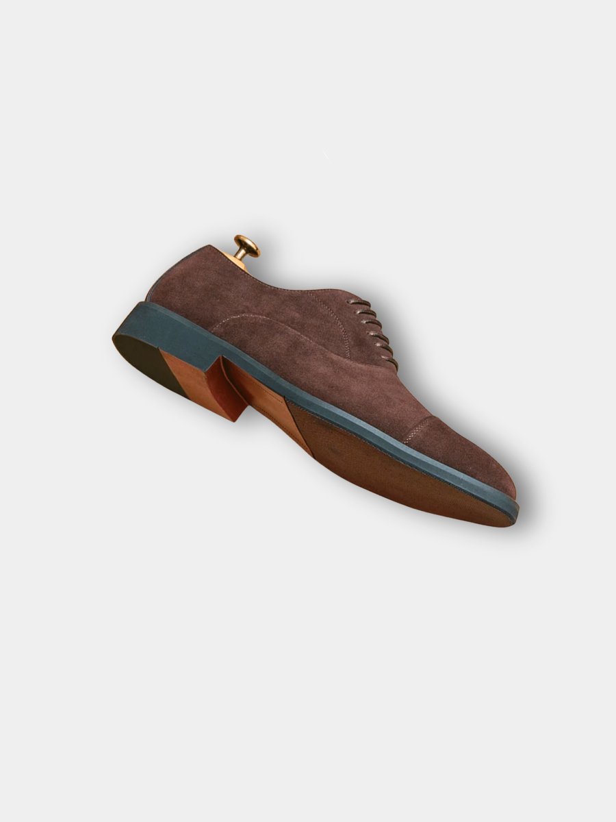 Men's Suede Cap-Toe Oxford Shoes