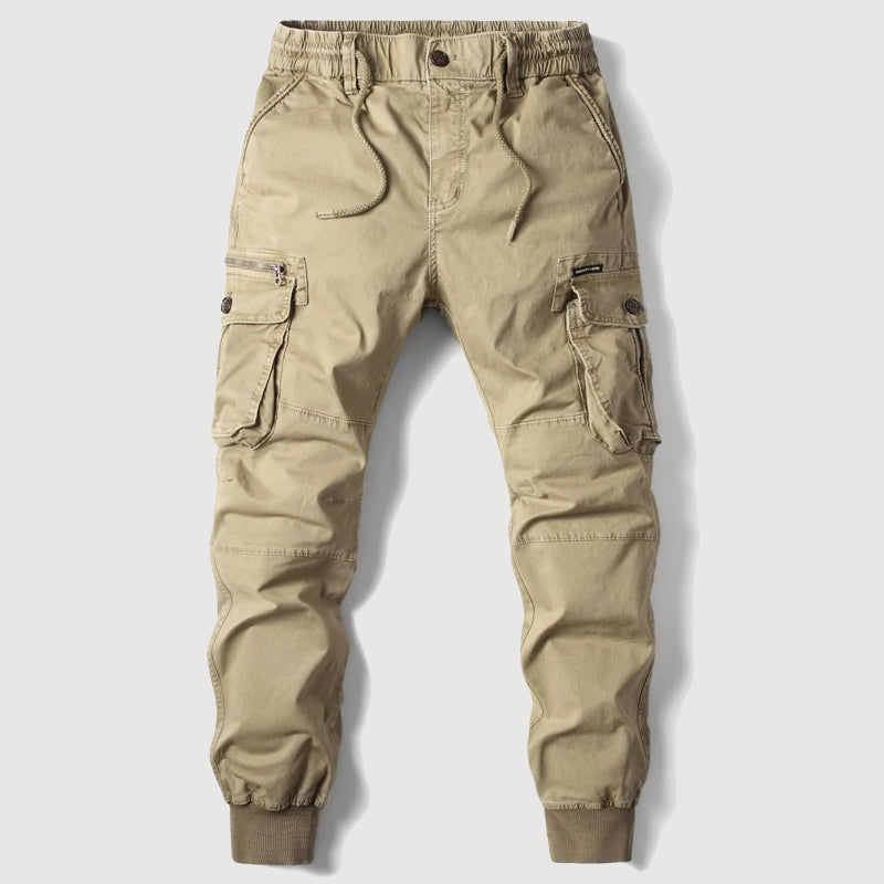 Casual Cargo Jogger Pants - Khaki