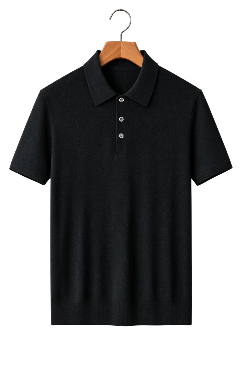Short Sleeve Polo Shirt - Midnight Black