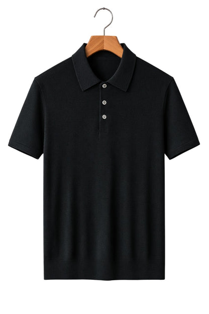 Short Sleeve Polo Shirt - Midnight Black