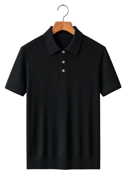 Short Sleeve Polo Shirt - Midnight Black