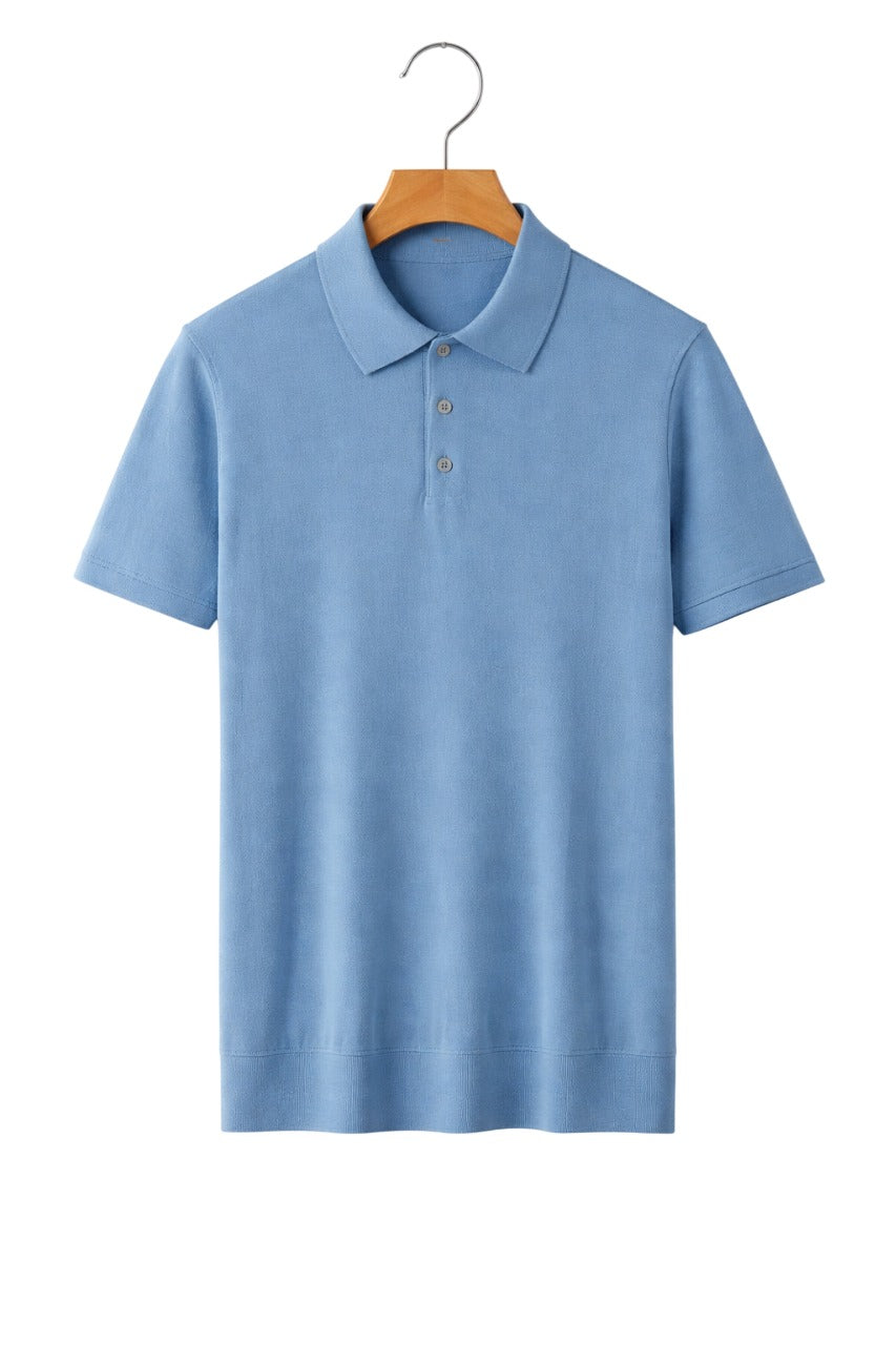 Short Sleeve Polo Shirt - Skyblue
