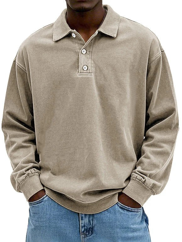 Long Sleeve Polo Shirt - Khaki