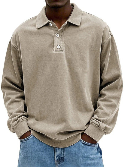 Long Sleeve Polo Shirt - Khaki
