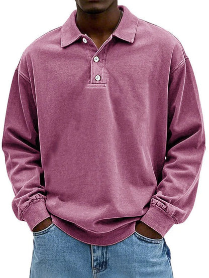 Long Sleeve Polo Shirt - Pink