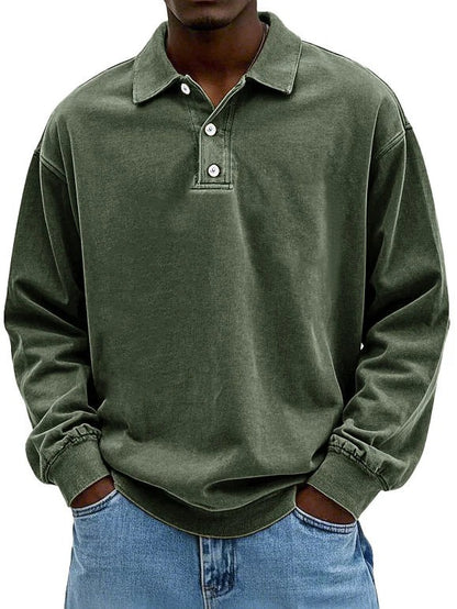 Long Sleeve Polo Shirt - Army