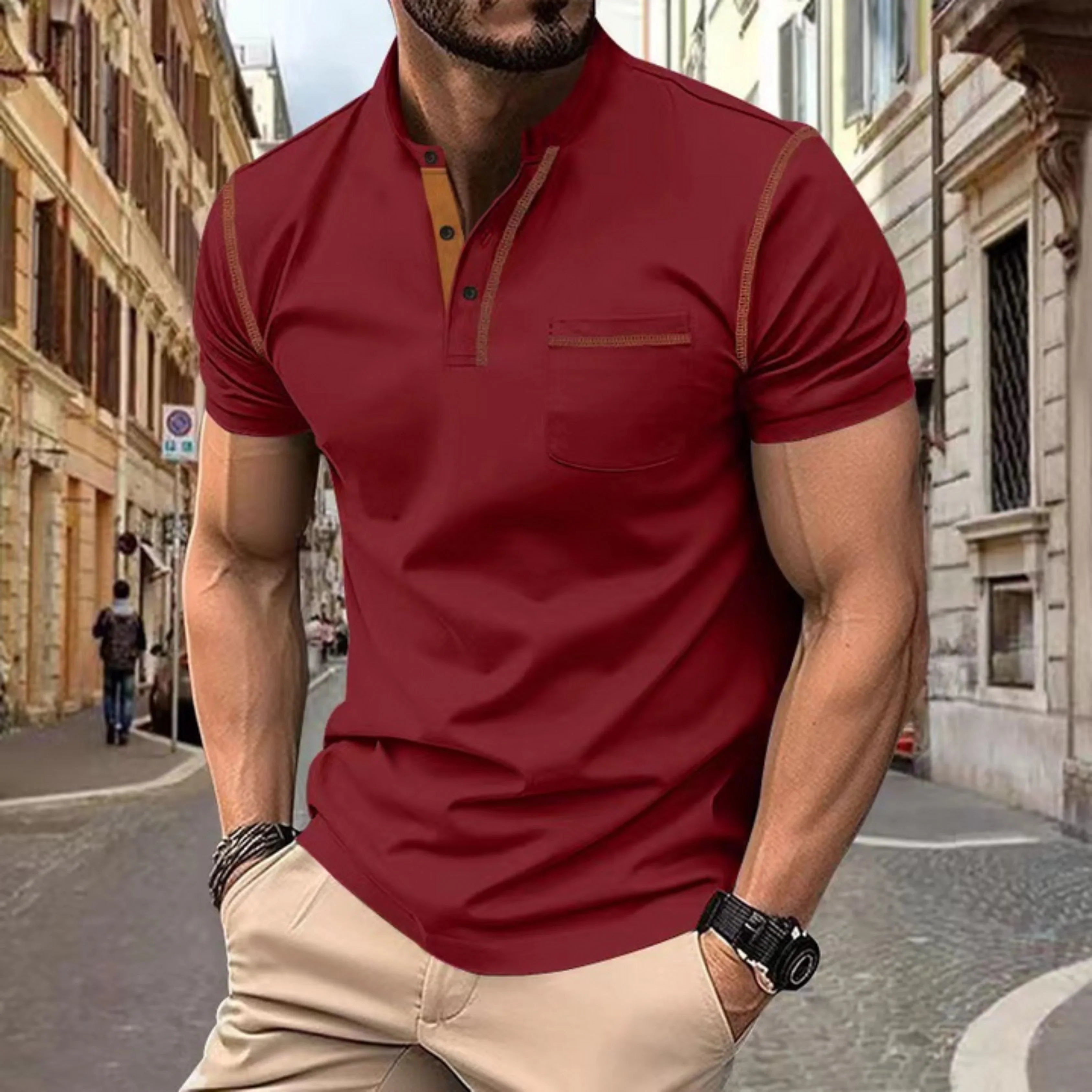 Men's Slim Polo Shirt - Red