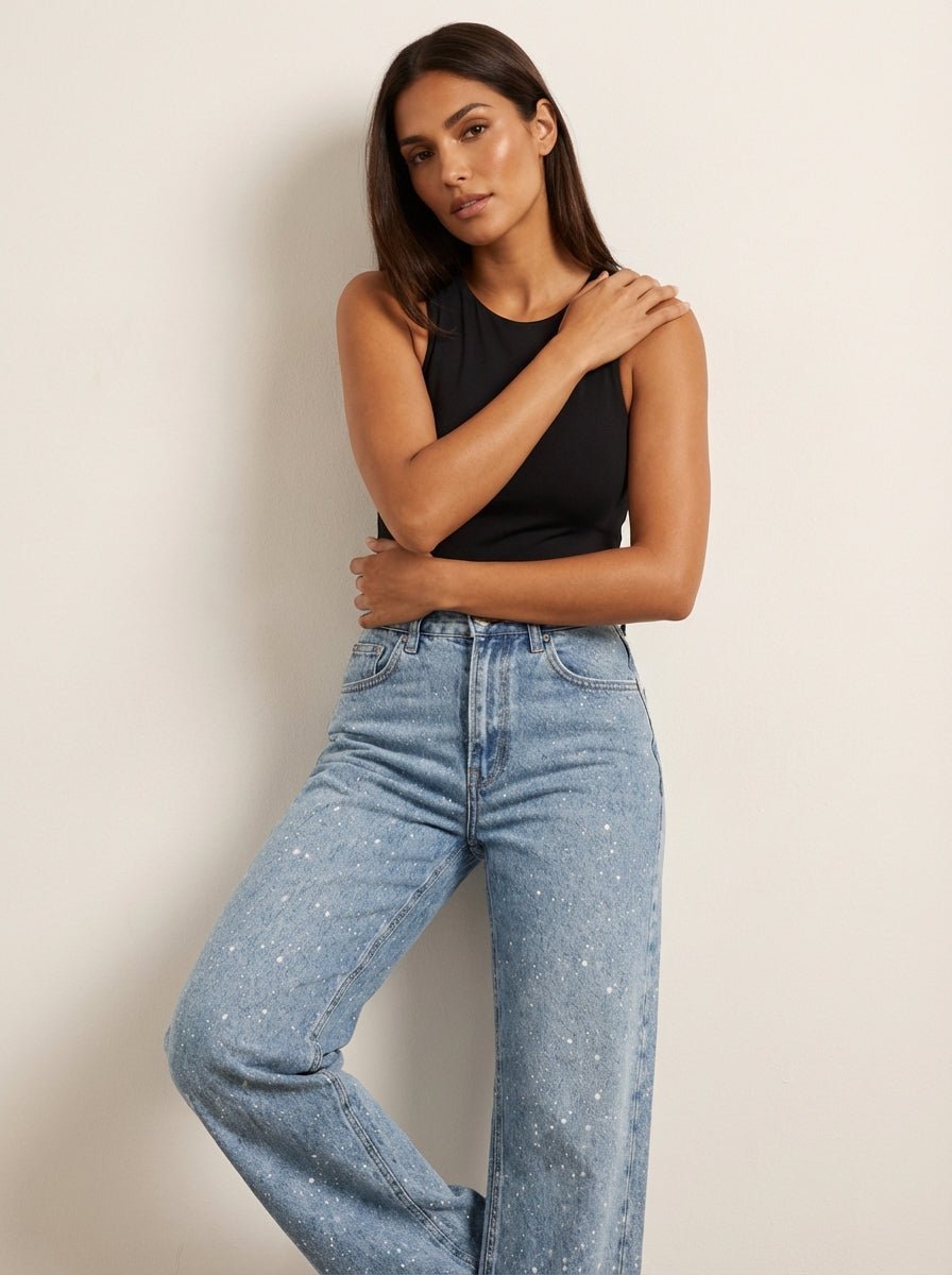 Women's High-Waisted Wide-Leg Jeans