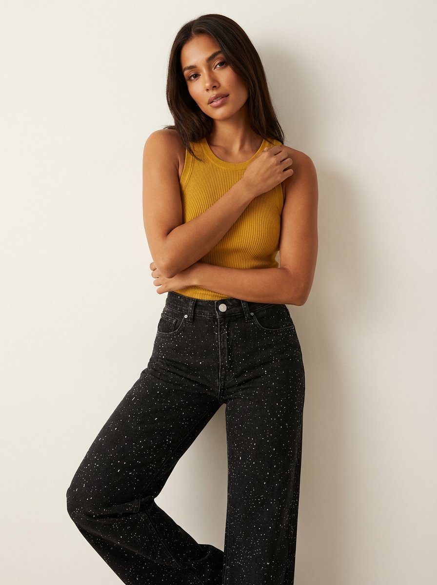 Women's High-Waisted Wide-Leg Jeans
