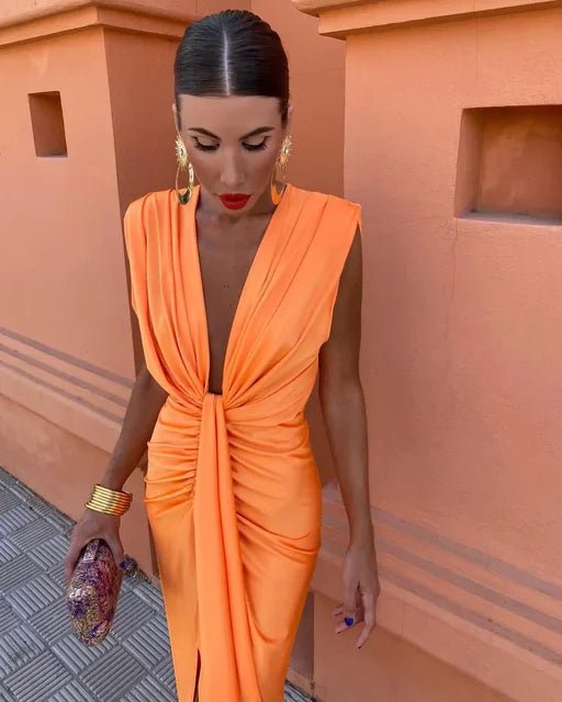 Women's Bodycon Satin Maxi Dress