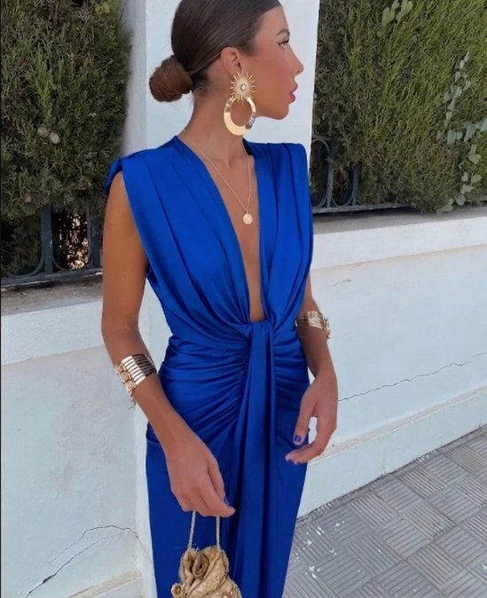 Women's Bodycon Satin Maxi Dress