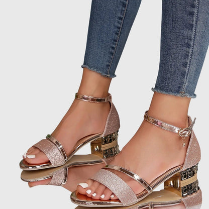 Embellished Block Heel Sandals