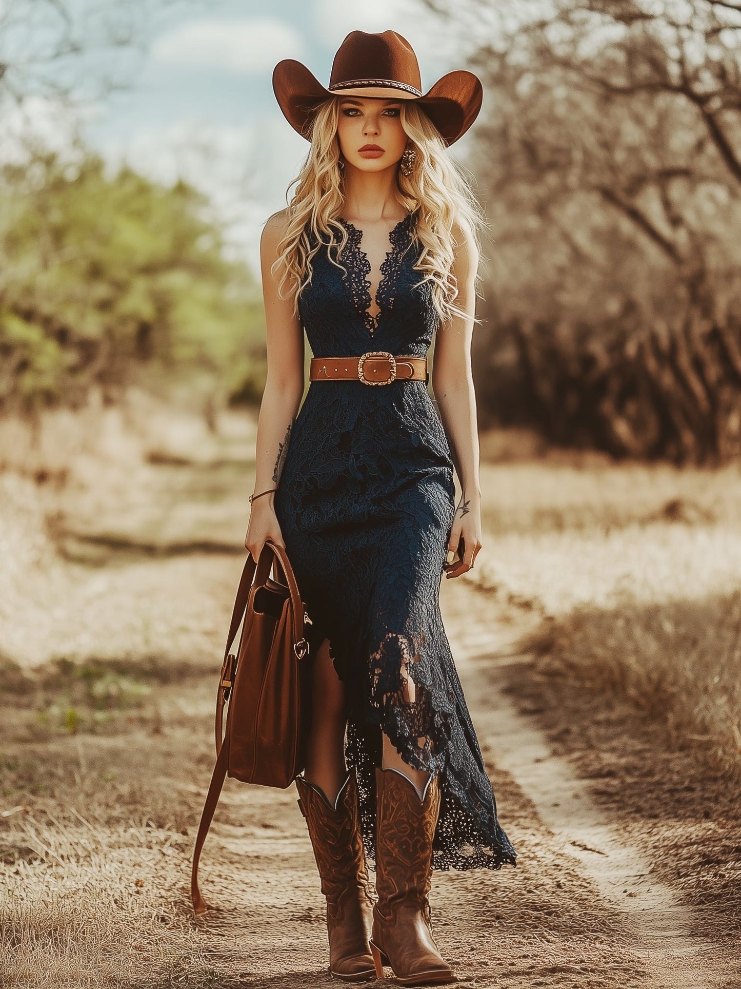 V Neck Sleeveless Midi Dress