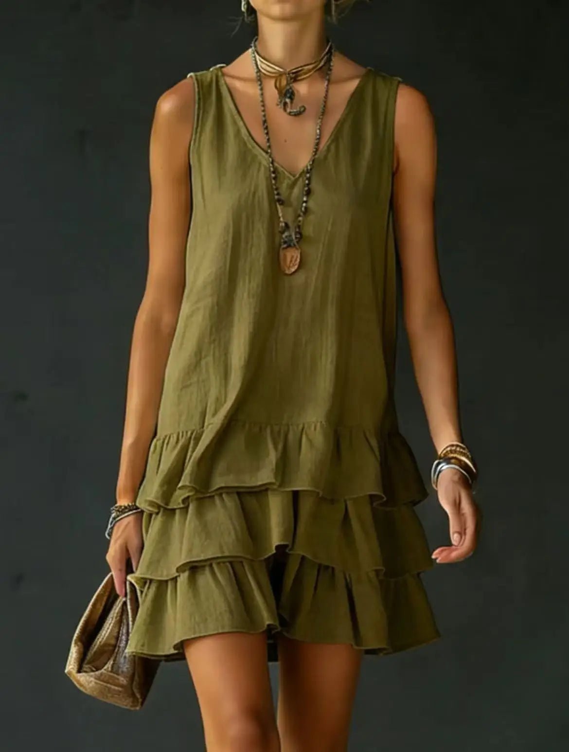 Women's Mini Vacation Dress - Green