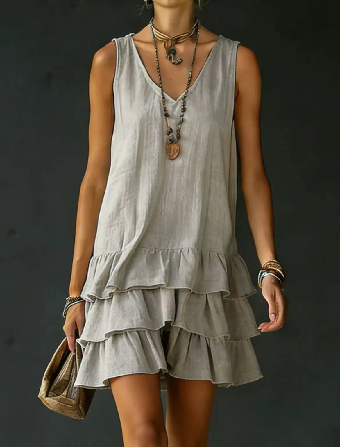 Women's Mini Vacation Dress - Gray
