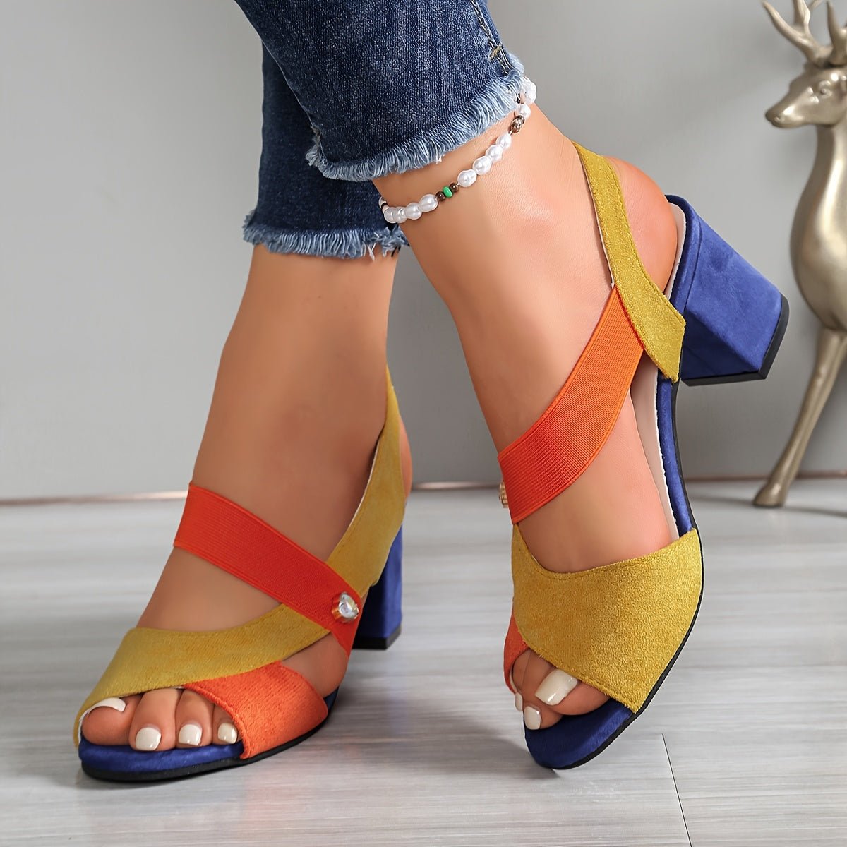 Women's Strappy Block Heel Sandals - Tangerine