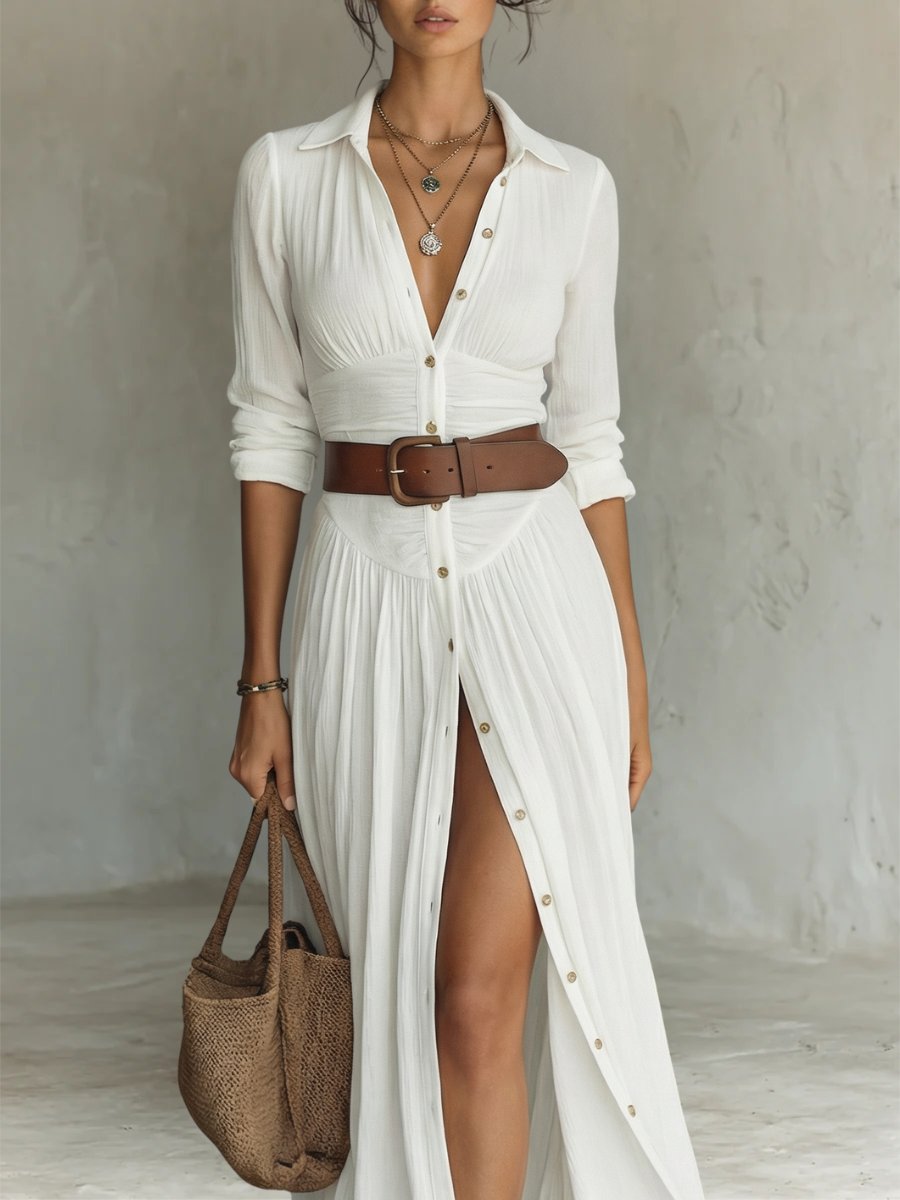 Women's Vacation Maxi Shirt Dress