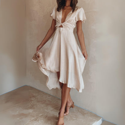 Wedding Guest Midi Dress - Off White