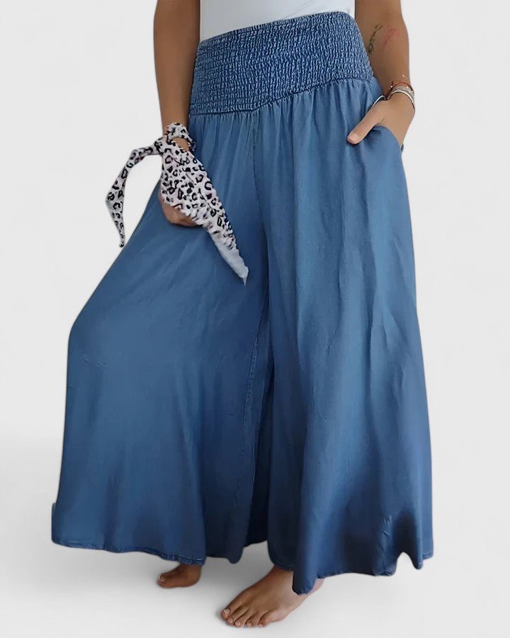 Women's Wide-Leg Pants - Blue