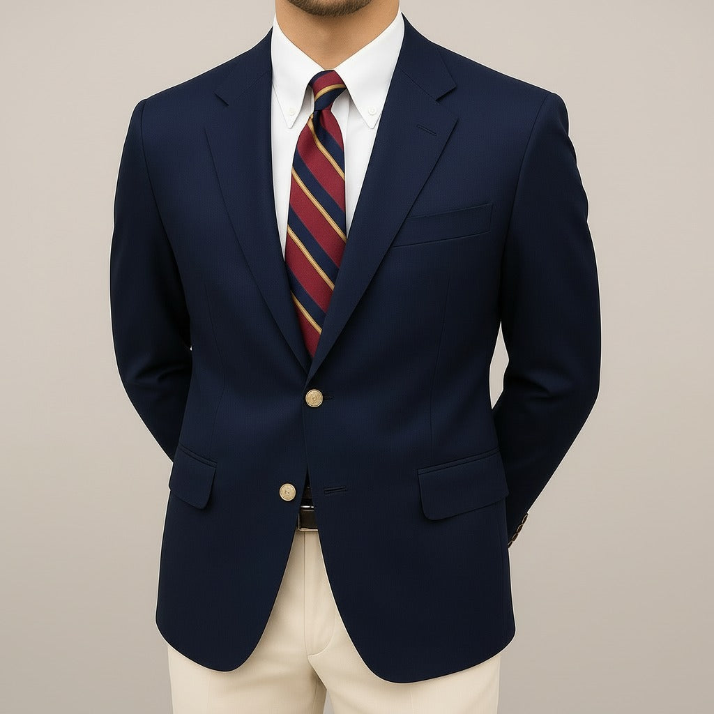 Slim Fit Blazer - Navy Blue