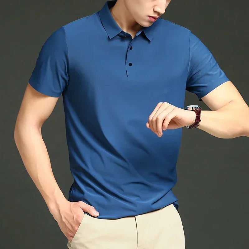 Short Sleeve Polo Shirt - Blue