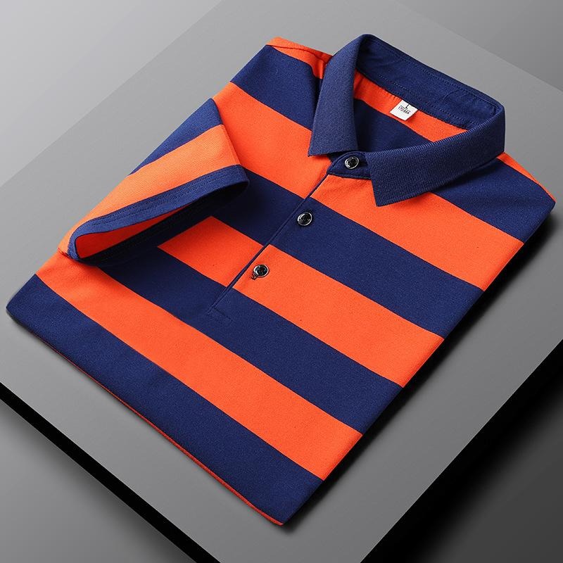 Striped Polo Shirt - Orange