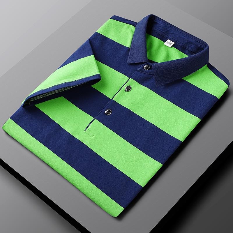 Striped Polo Shirt - Green