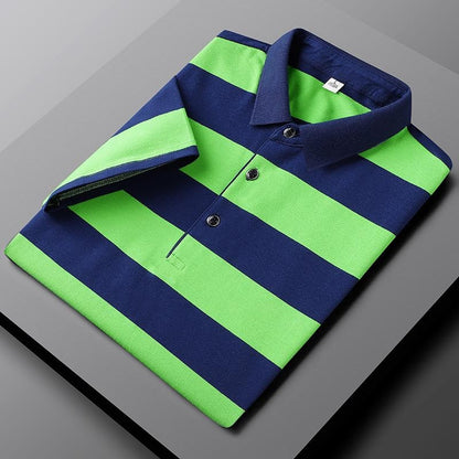 Striped Polo Shirt - Green