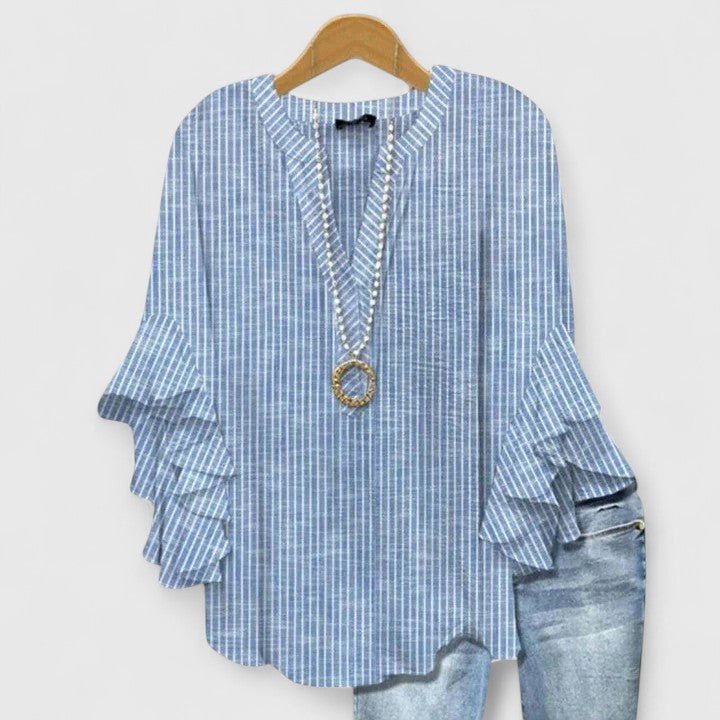 Women's Floral Blouse - Blue