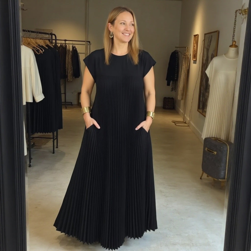 Pleated Maxi Dress