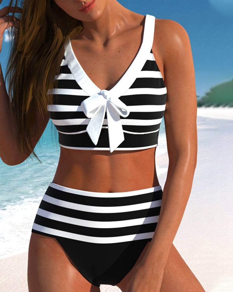 High Waisted Bikini Two Piece Set - Black
