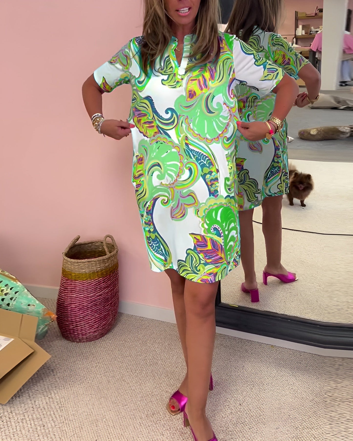 Vacation Mini Dress - Green