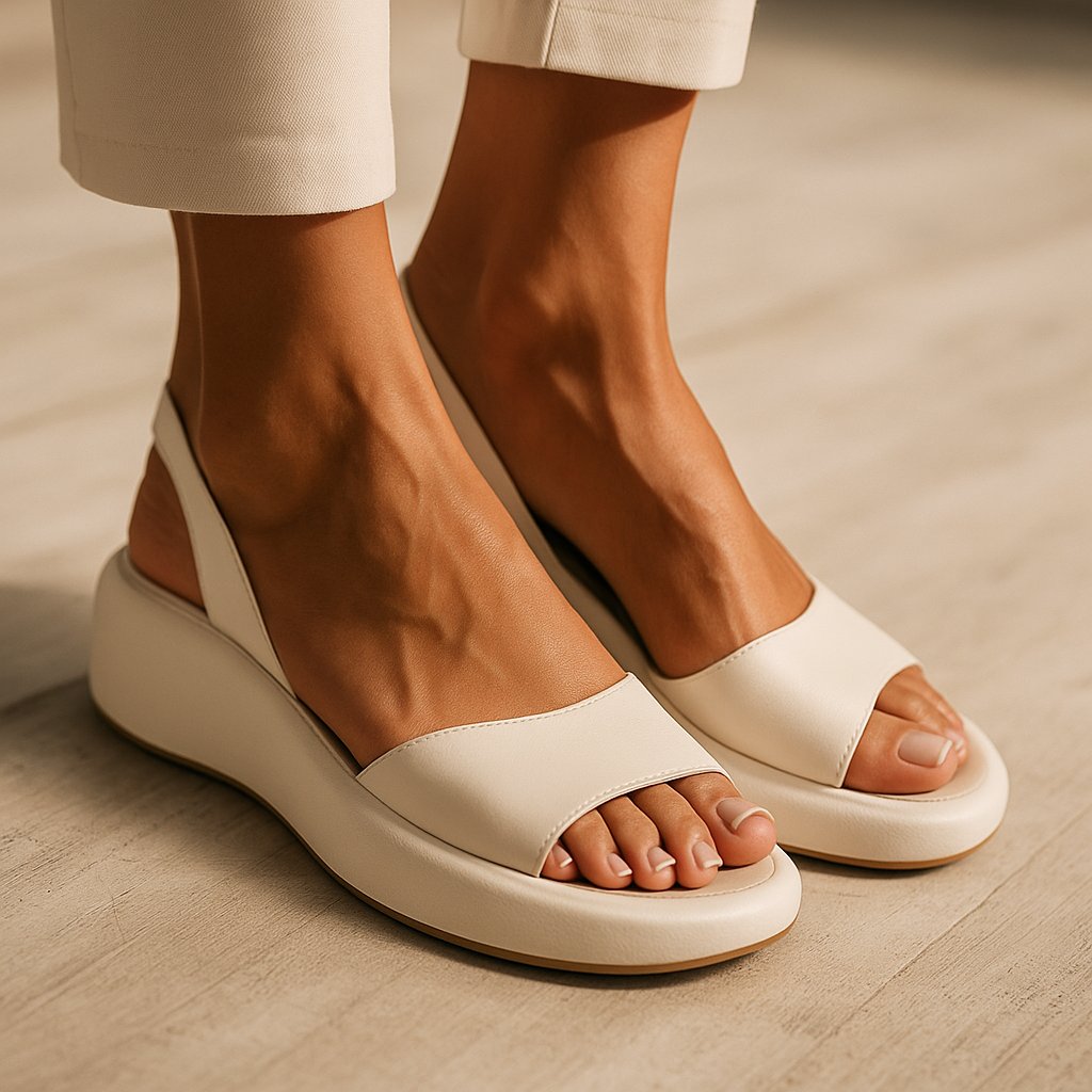 Women's Platform Slingback Sandals - White
