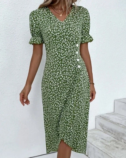 Floral Wrap Midi Dress
