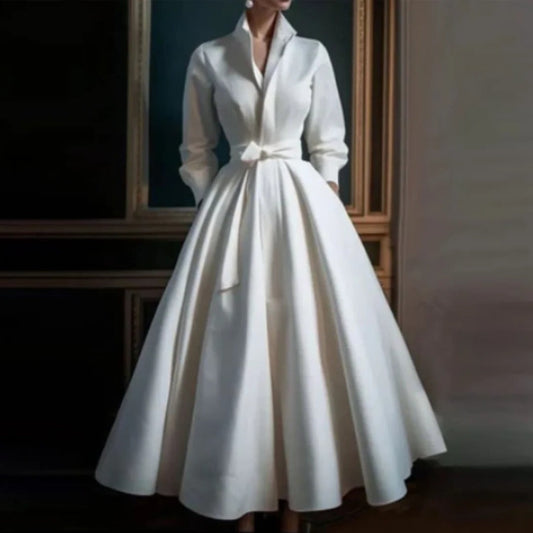 Formal A Line Maxi Dress - White