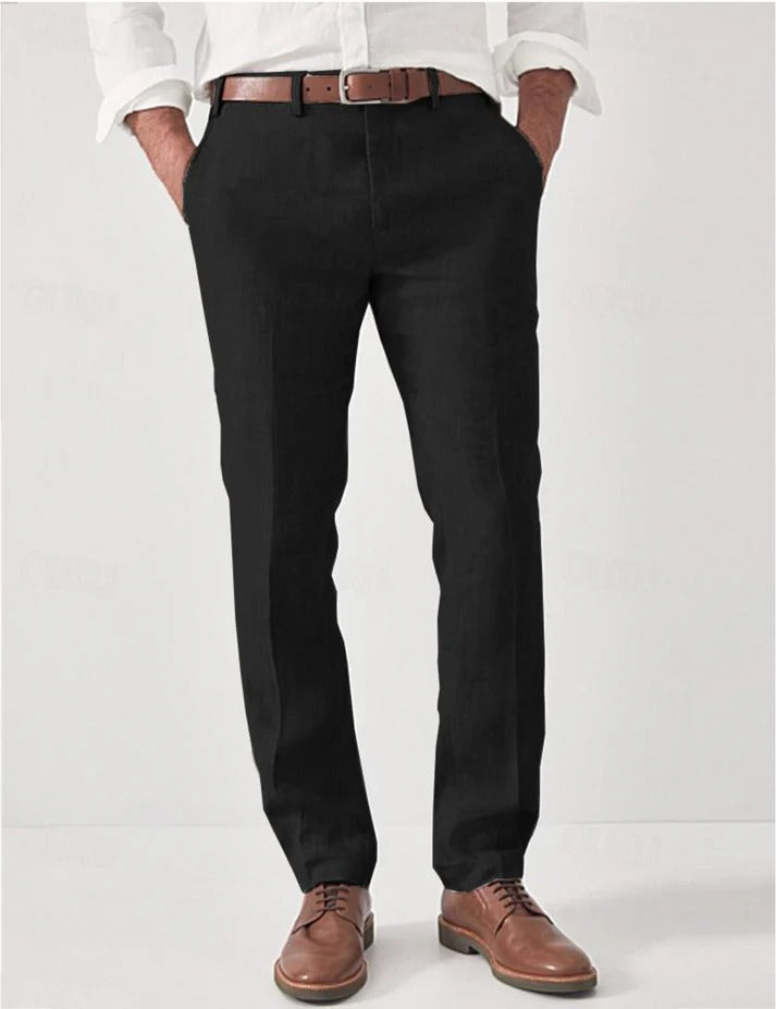 Straight Leg Dress Pants - Black
