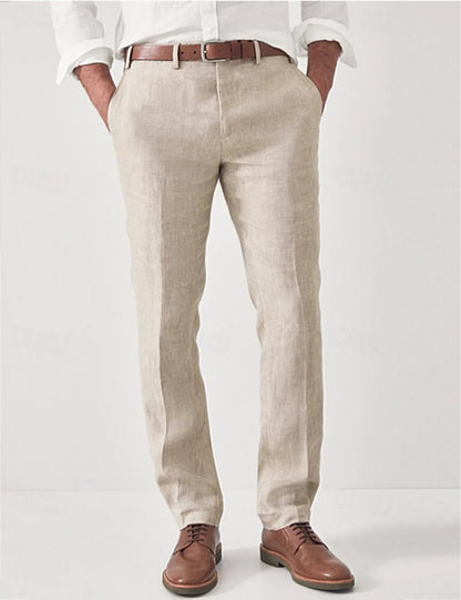 Straight Leg Dress Pants - Beige