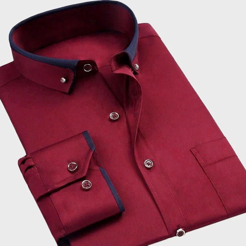 Slim Fit Dress Shirt - Red
