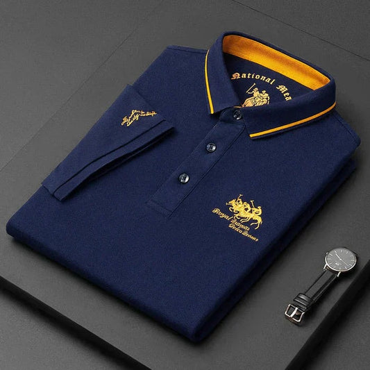 Short Sleeve Golf Polo Shirt - Navy Blue