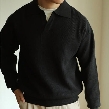 Long Sleeve Knit Polo Shirt
