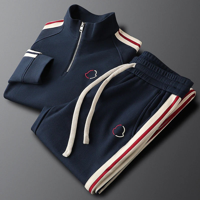 Quarter Zip Two Piece Set - Navy
